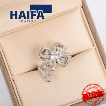 1:1, бестселлер в Европейском и американском стиле, серебро s925, простой дизайн, модное открытое кольцо в форме цветка, подарки для пары, роскошные ювелирные изделия