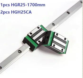 1 шт. линейная направляющая HGR25 1700 мм + 2 шт. линейные узкие блоки HGH25CA для деталей фрезерного станка с ЧПУ, сделанные в Китае