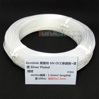 10 м Acrolink Посеребренный 6N OCC сигнальный кабель диаметром 1,2 мм2: 1,9 мм для DIY LN004375