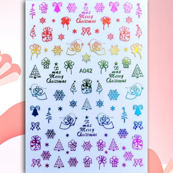 10 шт. Рождественская красочная наклейка для дизайна ногтей 