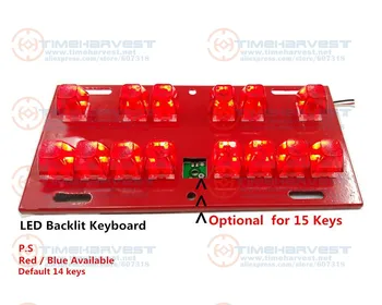 100 шт хорошего качества Красная/синяя светодиодная кнопочная клавиатура с подсветкой для игрового кабинета казино с монетоприемником arcede game machine