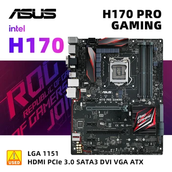 1151 Комплект материнской платы ASUS H170 PRO GAMING + I5 6500 процессор Intel H170 Комплект материнской платы 4 × DDR4 64 ГБ PCI-E 3.0 M.2 HDMI USB3.1 ATX