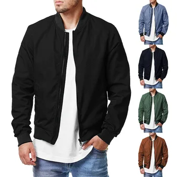 2023 новая мужская куртка-бомбер, весенне-осенняя повседневная трендовая мужская куртка больших размеров на молнии, мужское пальто