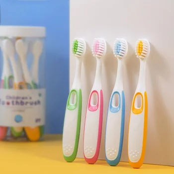 8 Прозрачных детских зубных щеток с мягкой щетиной, четырехцветная ультратонкая зубная щетка с большой головкой, экологически чистая