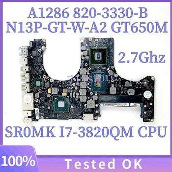 820-3330-B 2,7 ГГц для материнской платы ноутбука APPLE Macbook A1286 N13P-GT-W-A2 GT650M с процессором SR0MK I7-3820QM, 100% полностью работающим