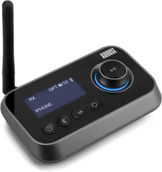 August MR280B Приемник аудиопередатчика Bluetooth 5 с двойным подключением для ТВ-наушников и Hifi Multipoint, стерео для 2 устройств