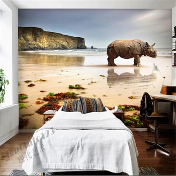 beibehang Животное носорог Обои на заказ papel de parede 3d Украшение дома настенные обои для гостиной спальни ТВ фон