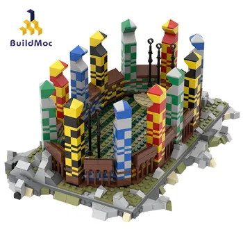 Buildmoc Креативный эксперт Волшебная школа Поле для квидичей Спортивная площадка Архитектура Городской дом MOC25430 Строительные блоки игрушки для детей