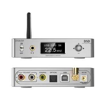 DS600 BT 5,0 USB-DAC с ЧПУ алюминиевый цельный OLED-дисплей беспроводной аудиоприемник
