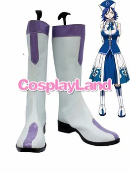 Fairy Tail Косплей Juvia Lockser Косплей сапоги Обувь Аниме вечерние косплей сапоги на заказ женская обувь