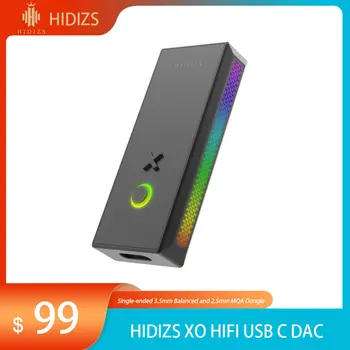 Hidizs XO Hi-FI USB C DAC УСИЛИТЕЛЬ Hi-Res Аудио Цифроаналоговый преобразователь Односторонний 3,5 мм Сбалансированный 2,5 мм MQA-ключ со светодиодом RGB