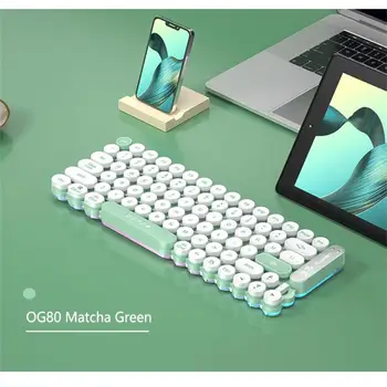 Langtu OG80/102 Hallow Design Bluetooth Беспроводная/2,4 G/Проводная Трехрежимная клавиатура с отключением звука для рабочего стола, Ноутбука для дома и офиса 2