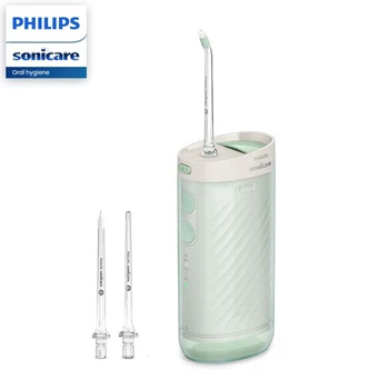Philips Ирригатор для полости рта, портативный ирригатор для чистки зубов Емкостью 200 мл, IPX7, Водонепроницаемая белая зубная нить