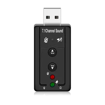 USB-концентраторы USB 2.0, внешняя звуковая карта, 7.1-Канальный аудио Мини-адаптер, Кнопочное управление, 3,5 мм наушники, Интерфейс микрофона, Компьютерные компоненты