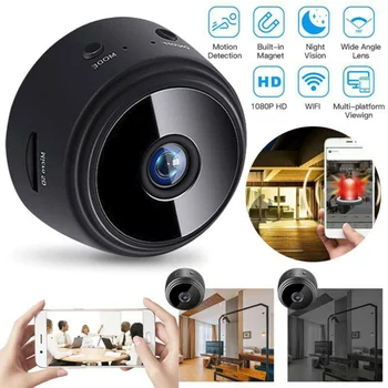 WiFi Мини-камера HD 1080P, Портативные камеры домашней безопасности, Скрытая камера Няни, Маленький Видеомагнитофон для внутреннего и наружного движения