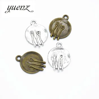 YuenZ 20 штук, амулеты для тарелок из античного серебра, Подвески Для ожерелья, браслета, Изготовления ювелирных изделий Ручной работы 20*15 мм J412