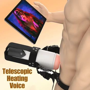Автоматическая носимая мужская чашка для мастурбации, Телескопические голосовые вибрации, Минет, Киска, Влагалища, Мастурбация для взрослых, Секс-игрушки для мужчин 18