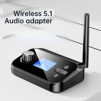 Аудиоприемник-передатчик, совместимый с Bluetooth 5.0, Волоконно-коаксиальный беспроводной аудиоадаптер с экраном, TF-карта, mp3-плеер
