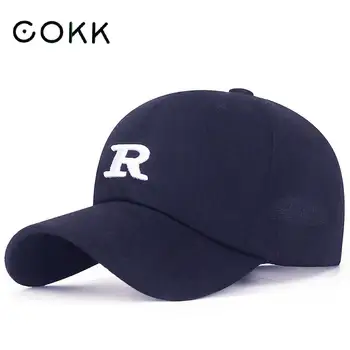 Бейсболка COKK, женская мужская бейсболка с буквой R, летние шляпы Snapback Для женщин, повседневная солнцезащитная шляпа, шляпа Gorro для молодого папы, черная Gorras