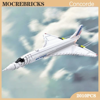 Военный эксперт Второй мировой войны MOC British Concorde Строительный блок Модель Сверхзвукового авиалайнера Технологический Самолет Кирпичи Игрушка для детей Рождественский подарок
