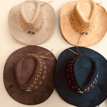 Дизайнерский бренд, Западная Ковбойская шляпа для верховой езды, Солнцезащитный козырек, Дорожная шляпа с большим ободом, Танцевальная мужская кепка Gorras Para Hombres 모자