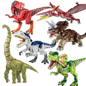 Динозавр Строительный блок Птерозавр Модель Тираннозавра Трицератопс DIY Кирпичи игрушки Индоминус РЕКС для детей подарки на день рождения