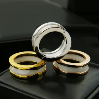 Европейская и американская мода, узкая талия, черно-белое керамическое кольцо из титановой стали, узкая версия, зубчатое боковое кольцо для пары