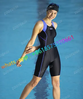 Женский универсальный тренировочный купальник Длиной до колен, боди, Спортивный гоночный купальник, летнее купание в открытой воде