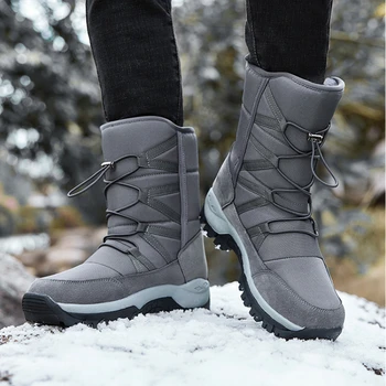 Зимняя мужская обувь нового стиля с хлопковой подкладкой, модные уличные ботинки, пара ботинок, теплые кроссовки, модные водонепроницаемые зимние ботинки