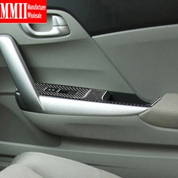 Карбоновое волокно только для Honda Civic 9 Coupe 2012 2013 2014 2015 Наклейки на переключатель стеклоподъемника, автомобильные аксессуары для украшения интерьера
