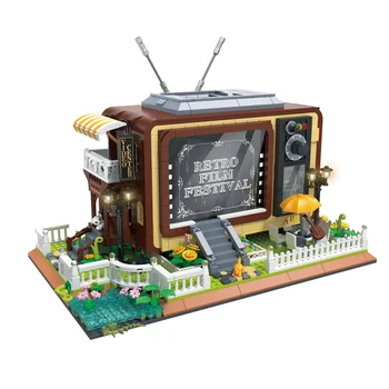 Классический телевизор для кино- и телецентров, креативные строительные блоки, модели телевизоров, игрушки, мини-модель для украшения частиц для детских подарков