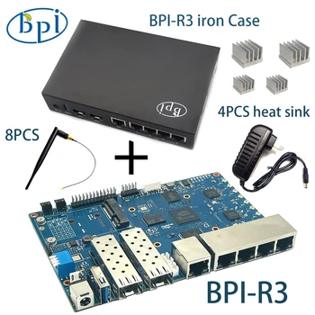 Комплект Banana Pi BPI-R3 MediaTek MT7986 2G DDR4 RAM 8G eMMC Flash 5 GbE Сетевой Порт SFP 2,5GbE Openwrt Wifi Плата Беспроводного маршрутизатора