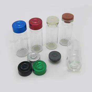 контейнер для прозрачных стеклянных флаконов 100x8 мл и красочная алюминиевая откидная крышка, стеклянный флакон для эссенции с пробкой из бутилсиликоновой резины