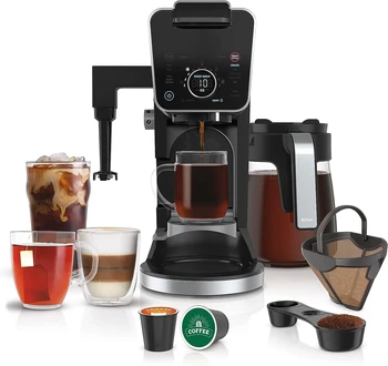 Кофемашина DualBrew Pro Specialty для приготовления кофе на одну порцию, совместима с K-Cups и капельной кофеваркой на 12 чашек, с постоянным фильтром для приготовления кофе