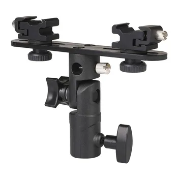 Кронштейн для вспышки камеры с 2 креплениями для горячего башмака, подставка для зонтика для фотосъемки для Canon Nikon Sony Speedlite Monitor Camcorder