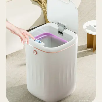 Крышка с подсветкой Для ванной Корзины для мусора Автоматическая Корзина для мусора для дома Умный Туалет Умный Индукционный датчик
