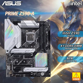 Материнская плата ASUS PRIME Z590-A LGA 1200 оснащена чипсетом Intel Z590, слотом LGA 1200 4 × DDR4 128 ГБ PCI-E 4.0 3 × M.2 SATA III ATX