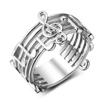 Модное музыкальное кольцо с нотами, полое кольцо с музыкальным символом, ювелирные изделия для женщин-меломанов, музыкальное кольцо для свадебной вечеринки, лучший подарок