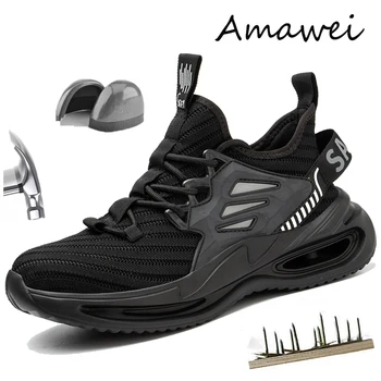 Мужские кроссовки Amawei, защита от ожогов, антистатическая защитная обувь, Женская обувь, защитные ботинки, легкие дышащие Размеры 40-50