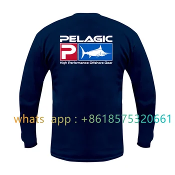 Мужские Рубашки для Рыбалки с Пелагическим Снаряжением Из Легкой Ткани Dri Fit Upf 40 + Защита От Солнца С Длинным Рукавом, Быстросохнущие Футболки Для Бега 2023