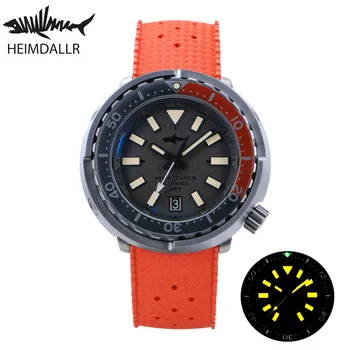 Мужские Часы Heimdallr Titanium Tuna Can SBBN Diver с Серым Текстурным Циферблатом Sapphire NH35 Механизм с Автоподзаводом 200 м Водонепроницаемый Ретро Люм