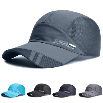 Новая быстросохнущая Мужская шляпа для гольфа, рыбалки, Летняя Уличная Сетчатая дышащая солнцезащитная шляпа, Регулируемая бейсбольная кепка Унисекс