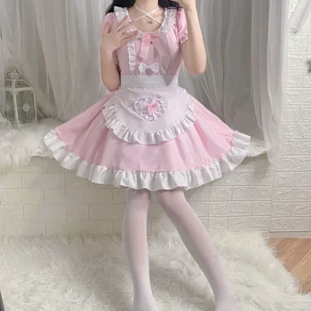 Новое аниме детское платье для выступлений для взрослых Розовое платье принцессы для косплея горничной Платье для выступлений на вечеринке по случаю дня рождения для взрослых