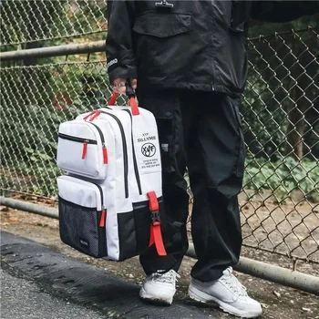 Новые черно-белые сшитые школьные сумки для мальчиков-подростков, дорожный рюкзак для девочек, сумка для ноутбука, 15,6 Детский школьный рюкзак