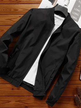 Однотонная Бейсбольная Форменная Куртка 2023, Осеннее Корейское Пальто с длинным рукавом, Приталенная Повседневная Мужская одежда без воротника для молодежи
