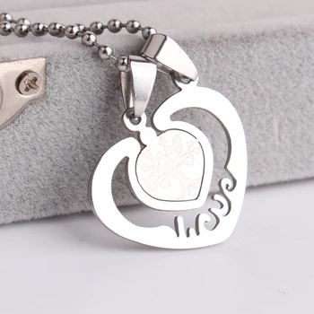 ожерелья с подвесками из нержавеющей стали 4 вида дизайна hearts lovers 316L для мужчин и женщин оптом