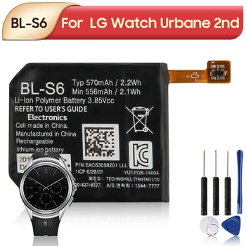 Оригинальный сменный аккумулятор BL-S6 для LG Watch Urbane 2nd Edition LTE W200 W200A Watch Battery 570mAh