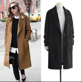 Осенне-зимняя новая женская одежда, тонкое шерстяное пальто, Шерстяная свободная утолщенная женская зимняя одежда средней длины 2022