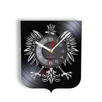 Польский герб, Польские настенные часы, Патриотический Польский Орел, Польский Герб, Польский сокол, Винтажная виниловая пластинка, настенные часы