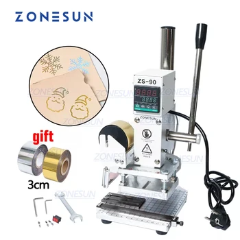 Пресс-машина ZONESUN для горячего тиснения фольгой для кожи, дерева, бумаги, брендинга, маркировки логотипов, тиснения пресс-тренажер
